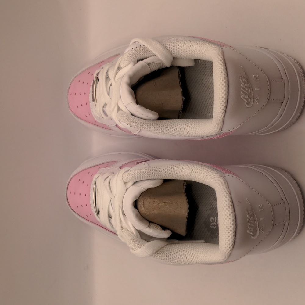 New Nike Air Force 1 Women's Custom Sneakers Pink/White Sz 5 - Picture 6 of 14